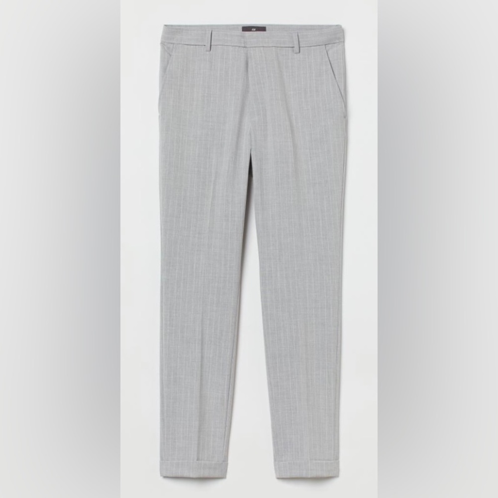 H&M men’s pants grey pinstripe- NWT
